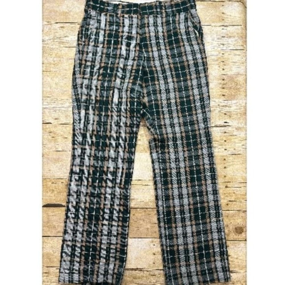 Vintage Izod Black and White Plaid Dress Pants